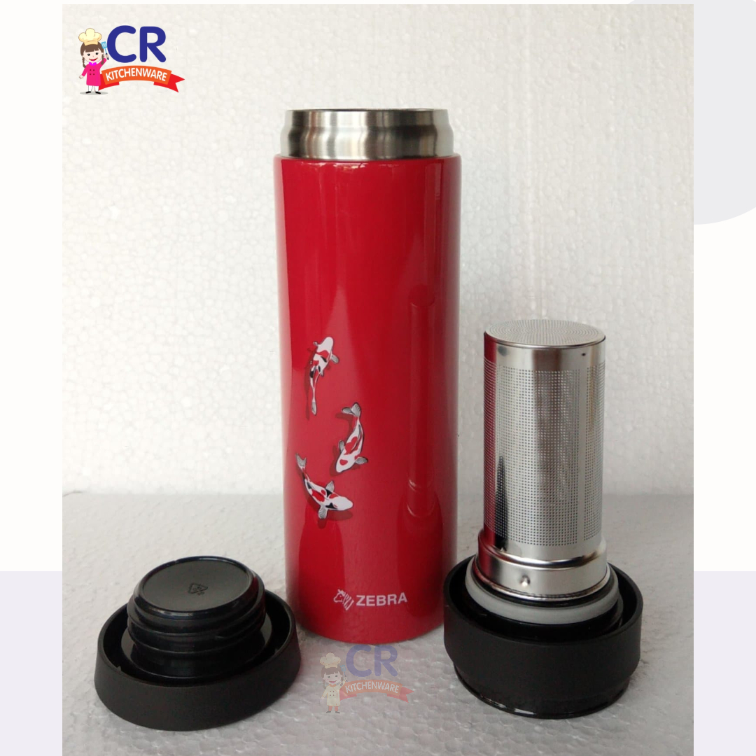 Zebra กระบอกน้ำสูญญากาศ มีที่กรองใบชา Oriental 0.45 ลิตร ตราหัวม้าลาย