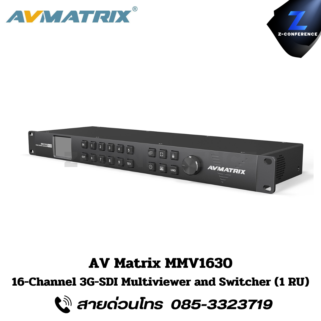 AVMATRIX MMV1630, 16-Channel 3G-SDI Multiviewer and Switcher (1RU), สตรีม, switcher, streaming, sdi, sdi multiviewer,