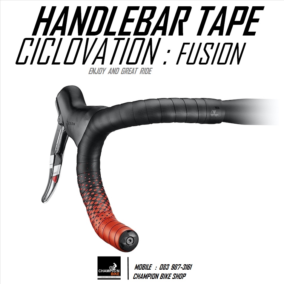 ผ้าพันแฮนด์เสือหมอบ CICLOVATION : FUSION SERIES HANDLEBAR TAPE สีดำด้าน-แดง