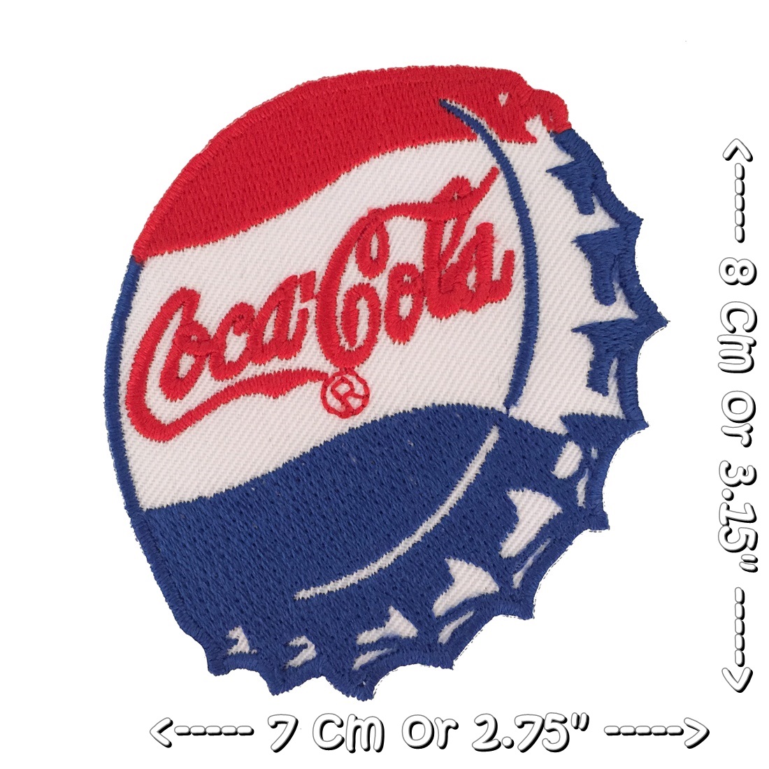 Pepsi ฝาจีบ ตัวรีดแบบปัก อาร์มปัก ตัวรีดติดเสื้อ ตัวรีด ติดกระเป๋า ติดหมวก ติดแจ๊คเก็ต Food Drink Iron on Embroidered Patch