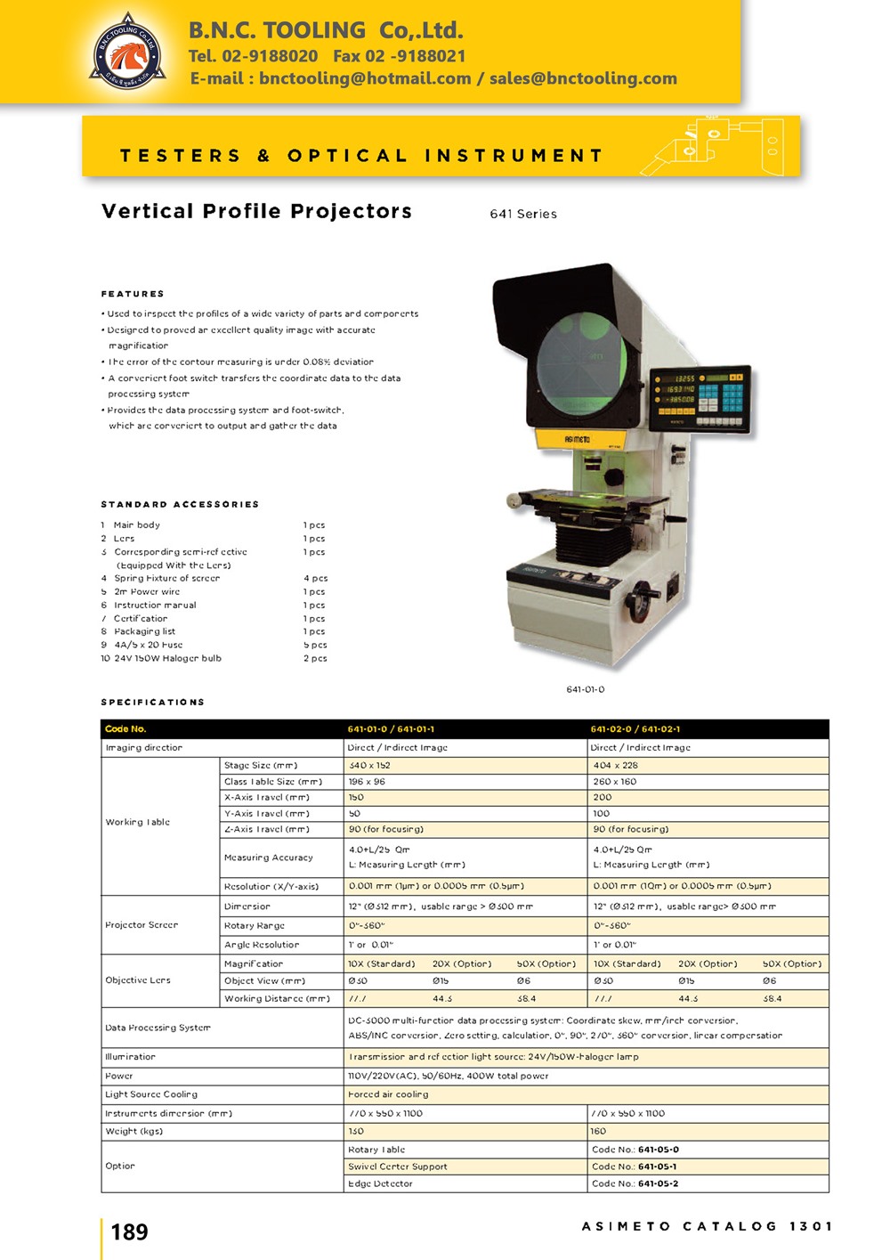 ASIMETO,P189,Vertical Profile Projectors,641-01-0