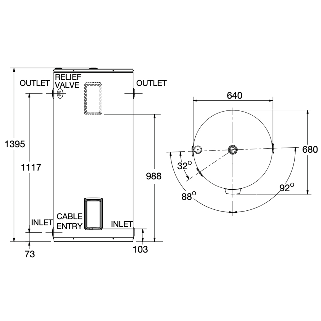 เครื่องทำน้ำร้อน Rheem 250L Electric Water Heater ( Indoor / outdoor )