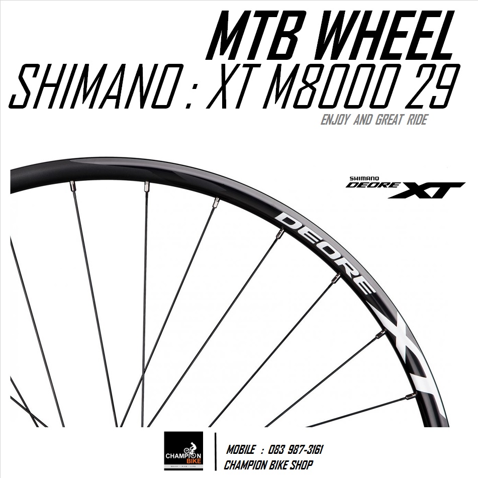 ชุดล้อเสือภูเขาXT 29นิ้ว SHIMANO : XT M8000 DISC MTB 29" WHEELSET F15x100mm / R12x142mm CenterLock