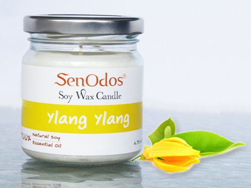 SenOdos เทียนหอม อโรม่า เทียนหอมสปา Ylang Ylang Scented Soy Candle Aroma 190 g. -กลิ่นกระดังงาแท้ 190 g.