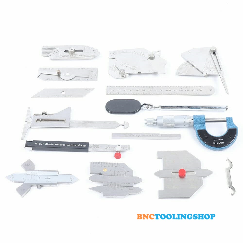 SETเกจวัดการเชื่อม,ชุดเกจเชื่อมสแตนเลส HI-LO gauge,เกจวัดการเชื่อม 13 ชิ้น/ชุด,ชุดเกจวัดแนวเชื่อมมาตราฐาน, Welding Inspection Gauge Stainless Steel Welding Gauge kits, HI-LO Single Purpose Welding Gauge 13 Pieces/Kit,