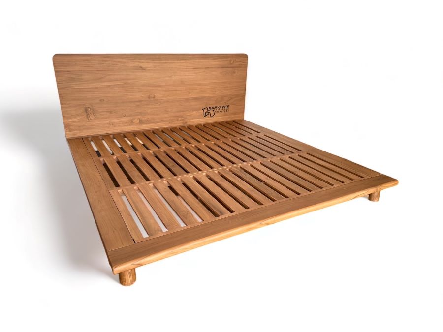เตียงพื้นระแนงไม้สัก สไตล์ญี่ปุ่น