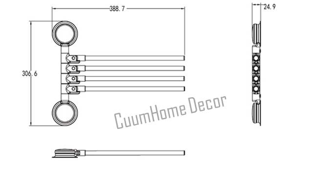 VR-11 ตะขอแขวนผ้าขนหนู 4 in 1 ไม่ต้องเจาะผนัง