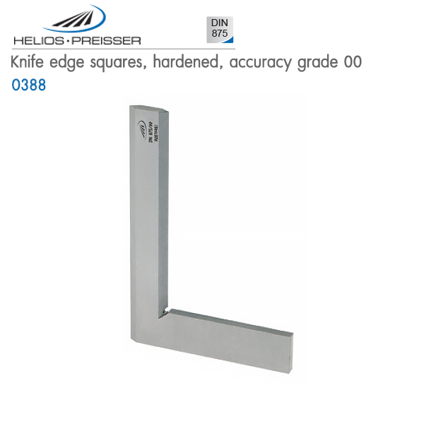 HELIOS-PREISSER,Knife edge squares, hardened, accuracy grade 00,0388