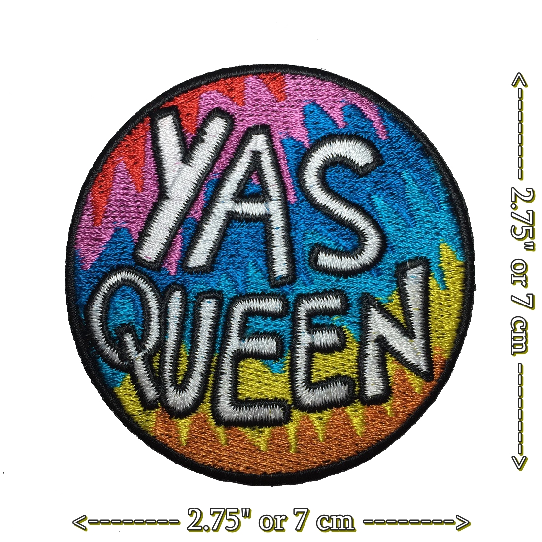 Yas Queen ตัวรีดติดเสื้อ อาร์มรีด อาร์มปัก ตกแต่งเสื้อผ้า หมวก กระเป๋า แจ๊คเก็ตยีนส์ Quote Embroidered Iron on Patch