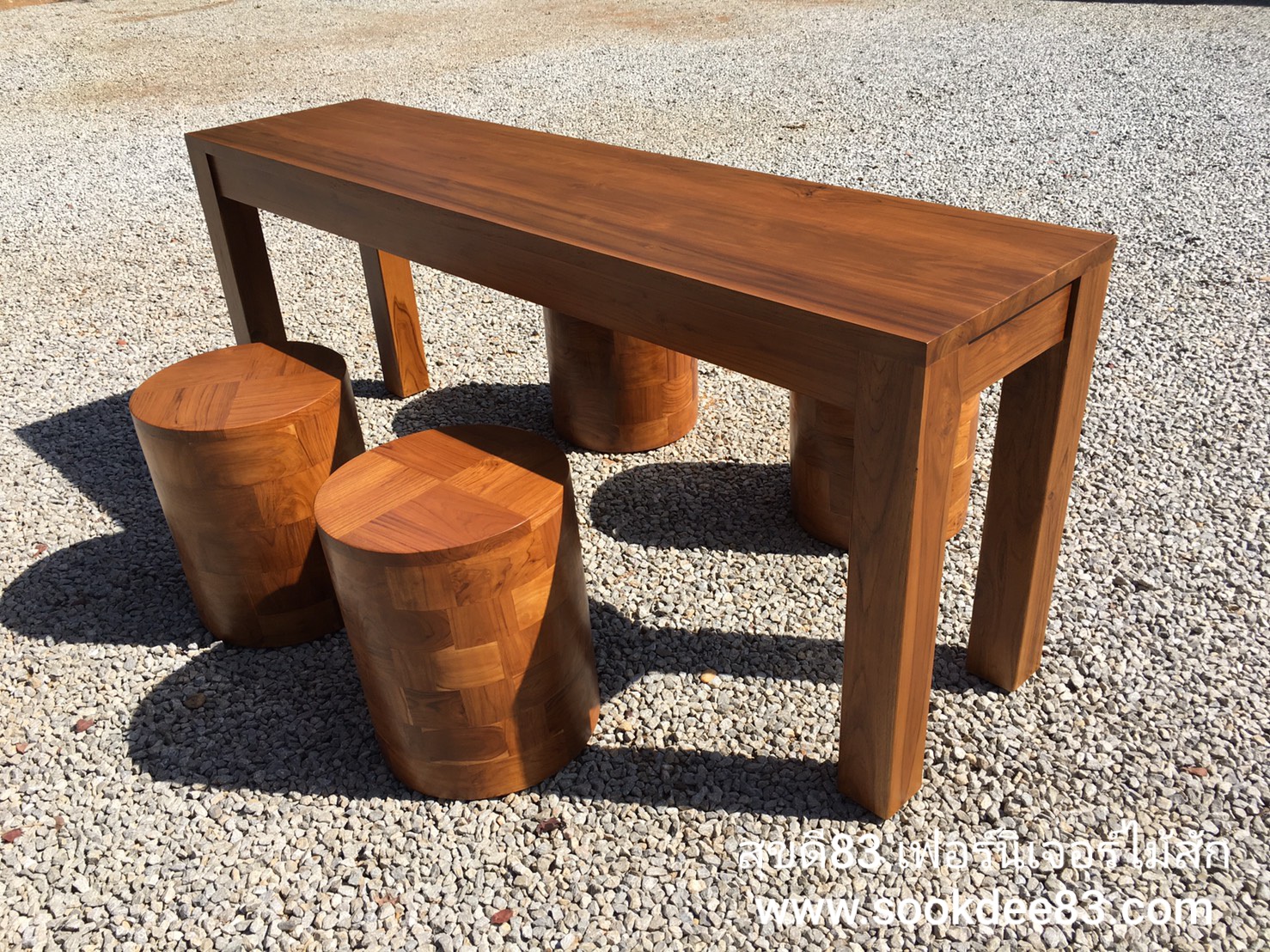 ชุดโต๊ะกินข้าวบาร์ญี่ปุ่น เก้าอี้กระบอก 4 ตัว