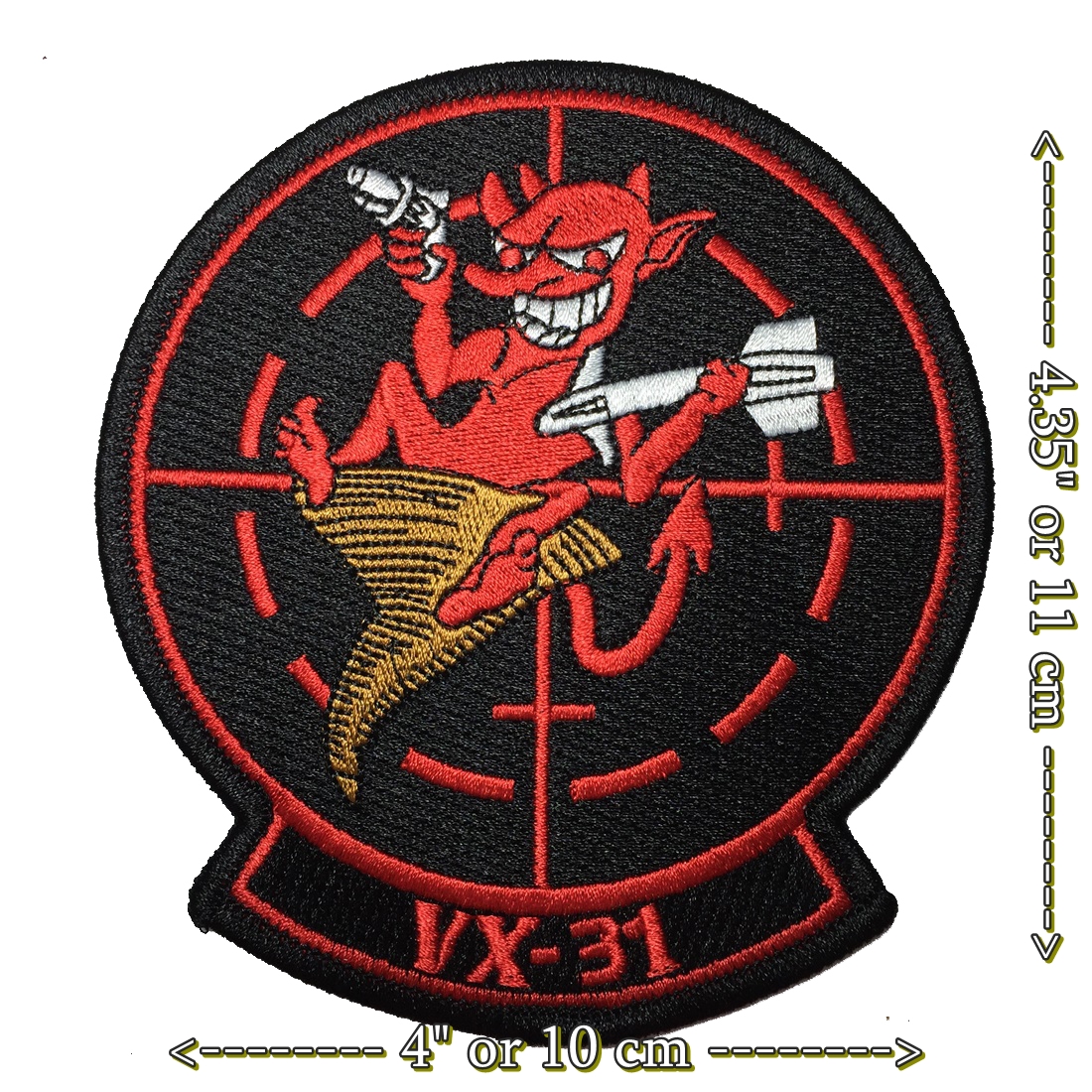 VX-31 ตัวรีดติดเสื้อ อาร์มรีด อาร์มปัก ตกแต่งเสื้อผ้า หมวก กระเป๋า แจ๊คเก็ตยีนส์ Dark Embroidered Iron on Patch