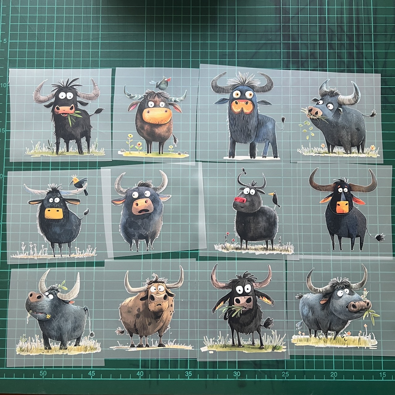 ตัวรีดติดเสื้อ ควาย น่ารัก ฟิลม์รีดร้อน พิมพ์ลาย สกรีนลาย ฟิลม์ DFT DTF