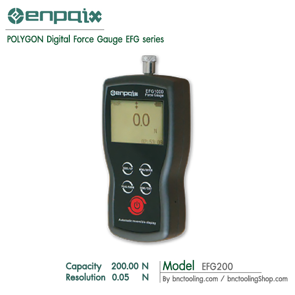 เครื่องวัดแรงดึงแรงกดดิจิตอล,POLYGON,Digital Force Gauge EFG series เครื่องวัดแรงดึงแรงกดดิจิตอล,EFG200 ขนาด 200N ละเอียด 0.02 N