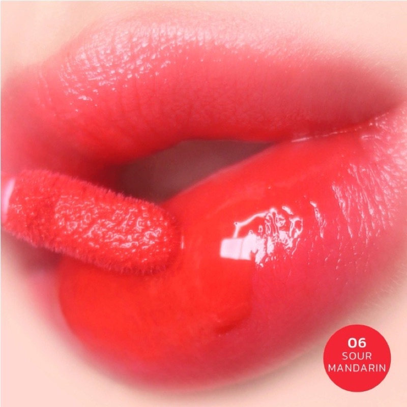Sasi x BT21 Shining Star Glassy Tint 3g. #06 Sour Mandarin ลิปทินท์ ศศิ ชายนิ่ง สตาร์ กลาสซี่ ทินท์ ลิปศศิ ลิปทินท์เนื้อกึ่งกลอส ฉ่ำวาว ขนาด 3 กรัม สี 06 Sour Mandarin