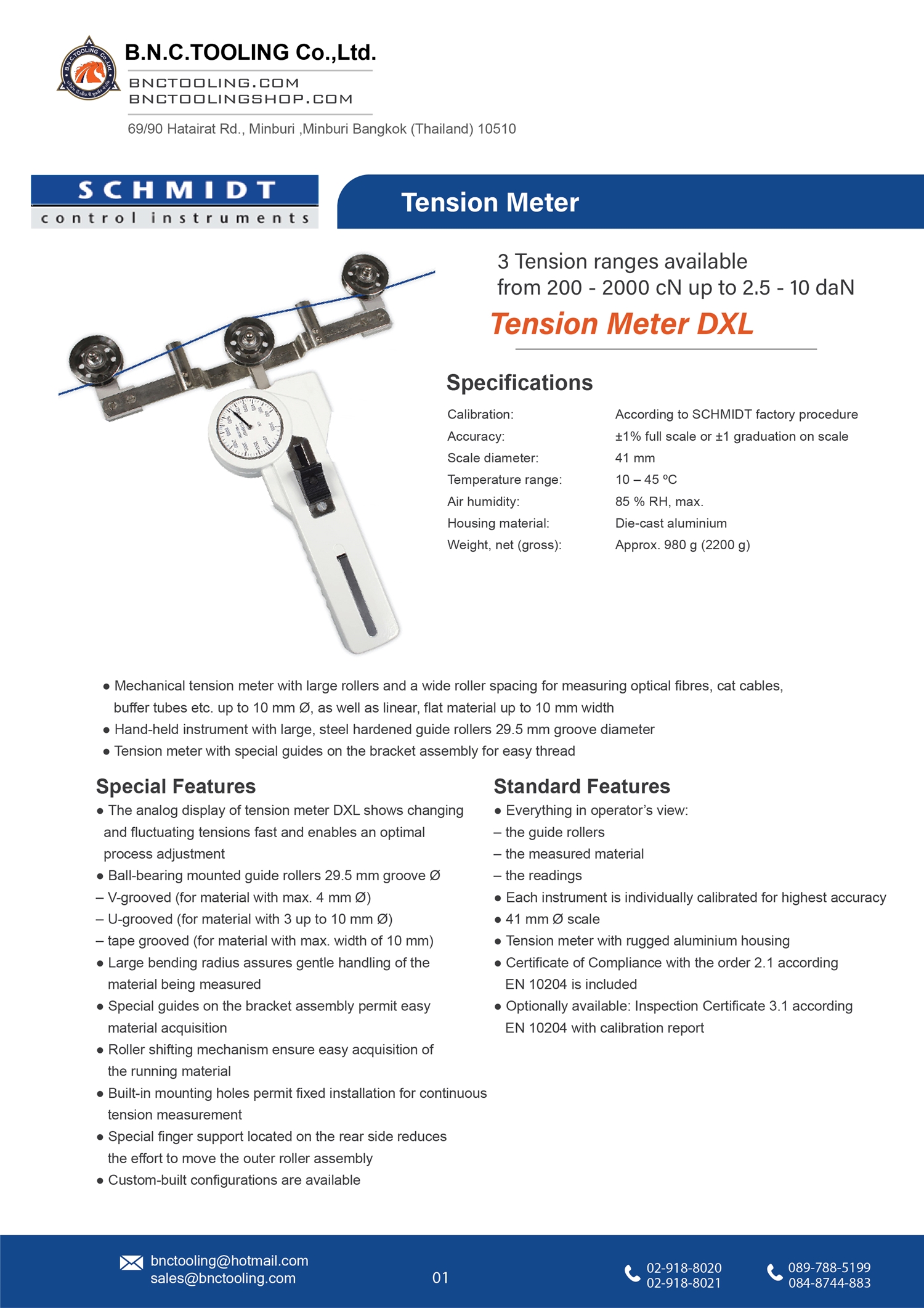 SCHMIDT,3 Tension ranges available from 200 - 2000 cN up to 2.5 - 10 daN,DXL