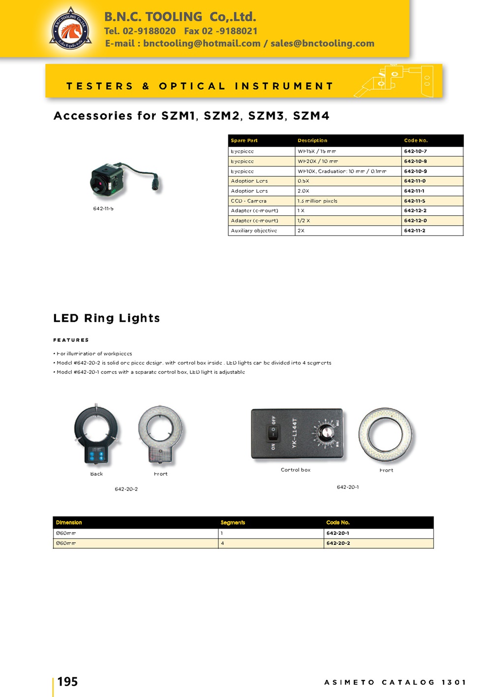 ASIMETO,P195,Accessories for SZM1, SZM2, SZM3, SZM4,642-10-7