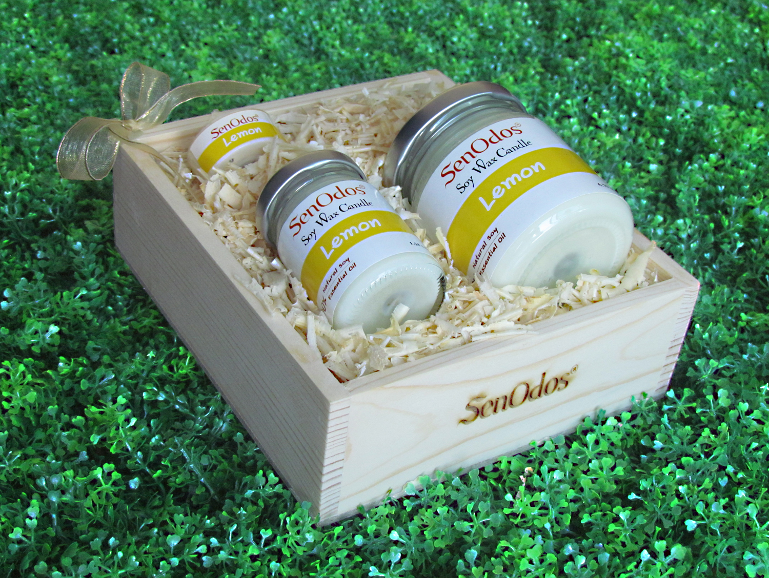 SenOdos Lover Set ชุดของขวัญ ชุดกิ๊ฟเซ็ต Gift Set เทียนหอม อโรม่า Lemon Scented Soy Candle Aroma Set ชุดเทียนกลิ่นเลมอนแท้ บรรจุในกล่องไม้สน รูปทรงเหลี่ยม สวยงาม คุณภาพดี นำเข้าจากนิวซีแลนด์