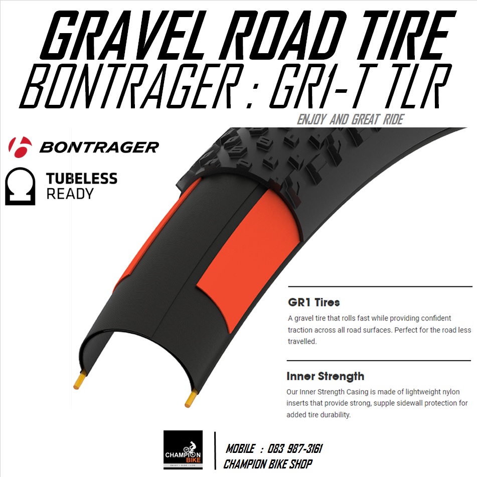 ยางกราเวล BONTRAGER : GR1 700x35 TLR TEAM ISSUE GRAVEL ROAD TIRE ขอบพับ