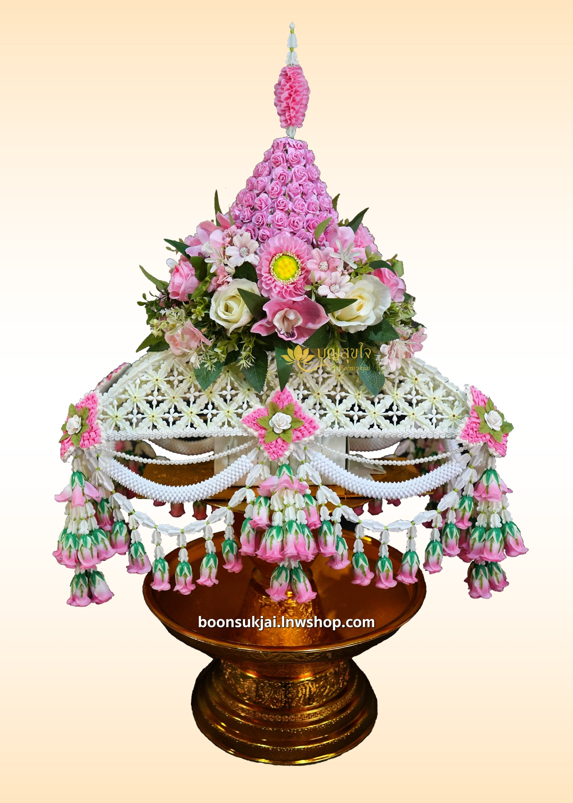 ชุดบวชครีม-ชมพู