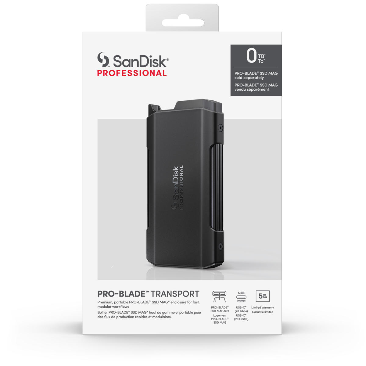 SanDisk Professional PRO-Blade Transport 0TB 1TB 2TB 4TB - Portable and Modular NVMe SSD, Up to 2000MB/s, USB-C, USB 3.2 gen 2x2, Solid State Drive - (SDPM2NB)