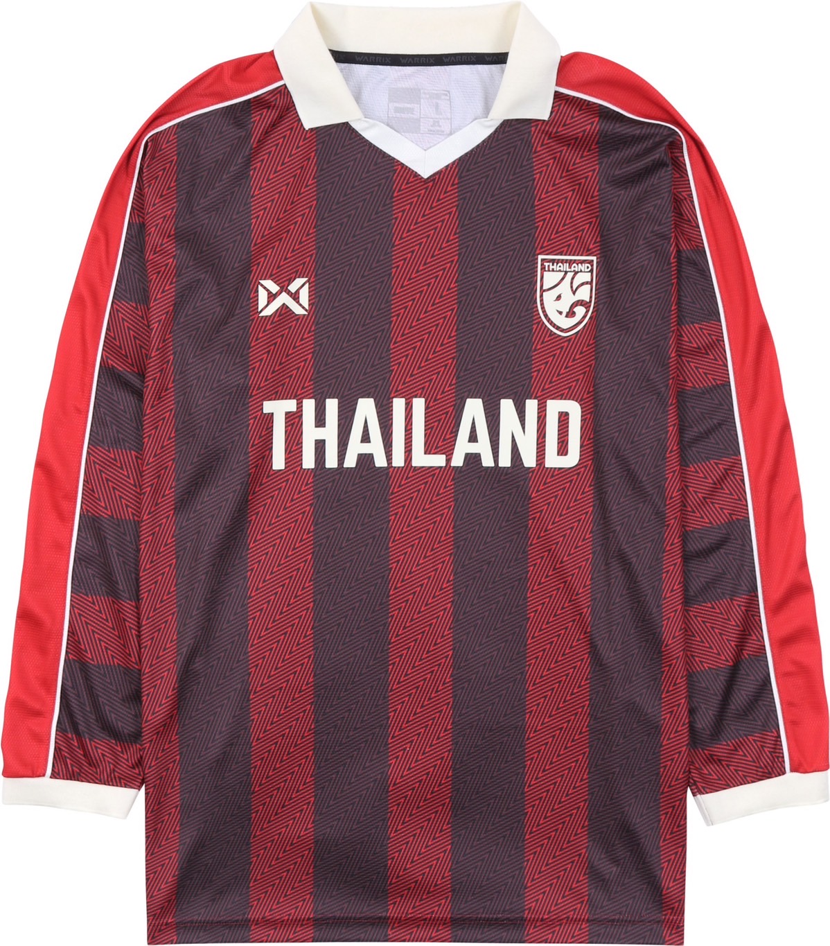 ใหม่ล่าสุด!! WARRIX Oversize เสื้อบอลไลฟ์สไตล์ เสื้อทีมชาติไทยทรงโอเวอร์ไซส์แขนยาว (WA-243FBATH11) - สีน้ำเงิน/ดำ