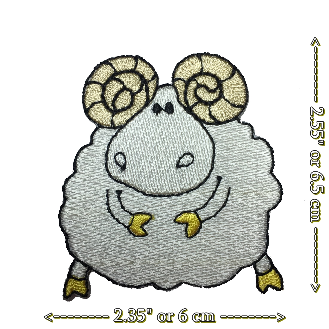 แพะขาว ตัวรีดติดเสื้อ อาร์มรีด อาร์มปัก ตกแต่งเสื้อผ้า หมวก กระเป๋า แจ๊คเก็ตยีนส์ Cute Creature Embroidered Iron on Patch