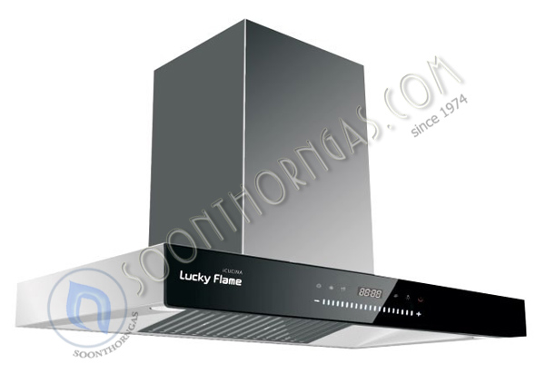 เครื่องดูดควัน หน้ากระจก luckyflame รุ่น RG-911T (ขนาด 90ซม)