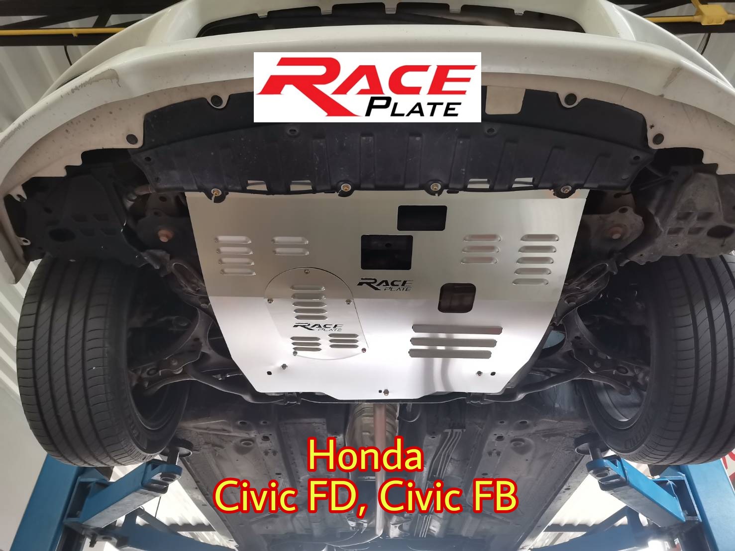 แผ่นปิดใต้ห้องเครื่องอลูมิเนียม Honda Civic FD FB Raceplate_Undertray