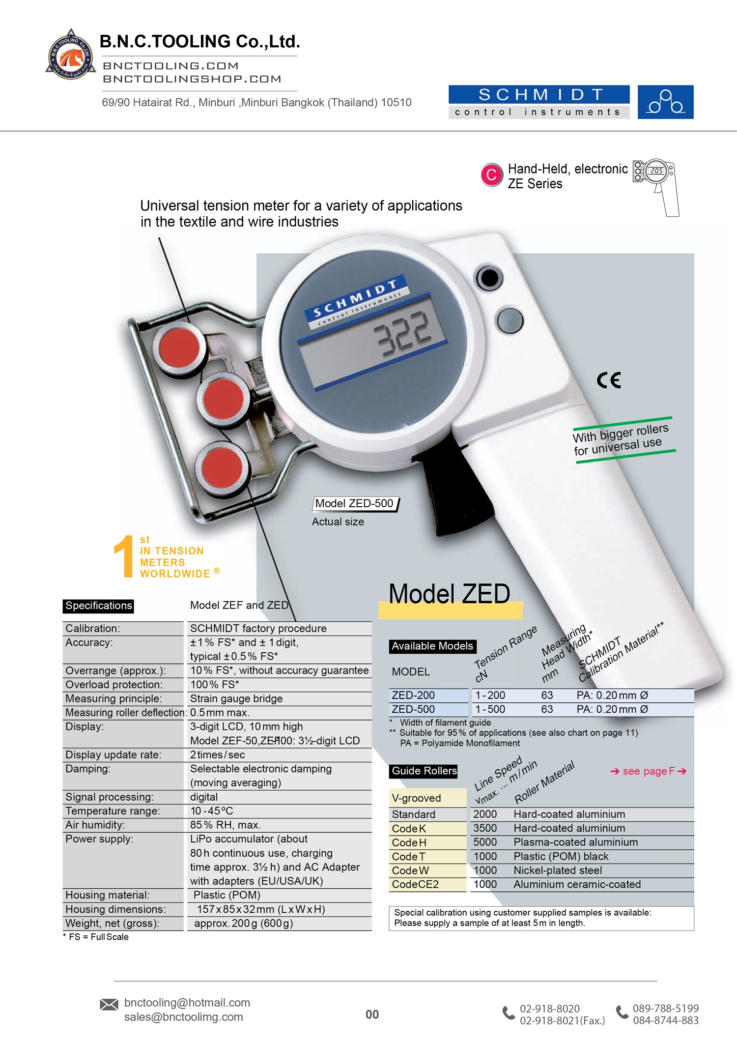 SCHMIDT,Universal tension meter for a variety ,ZED