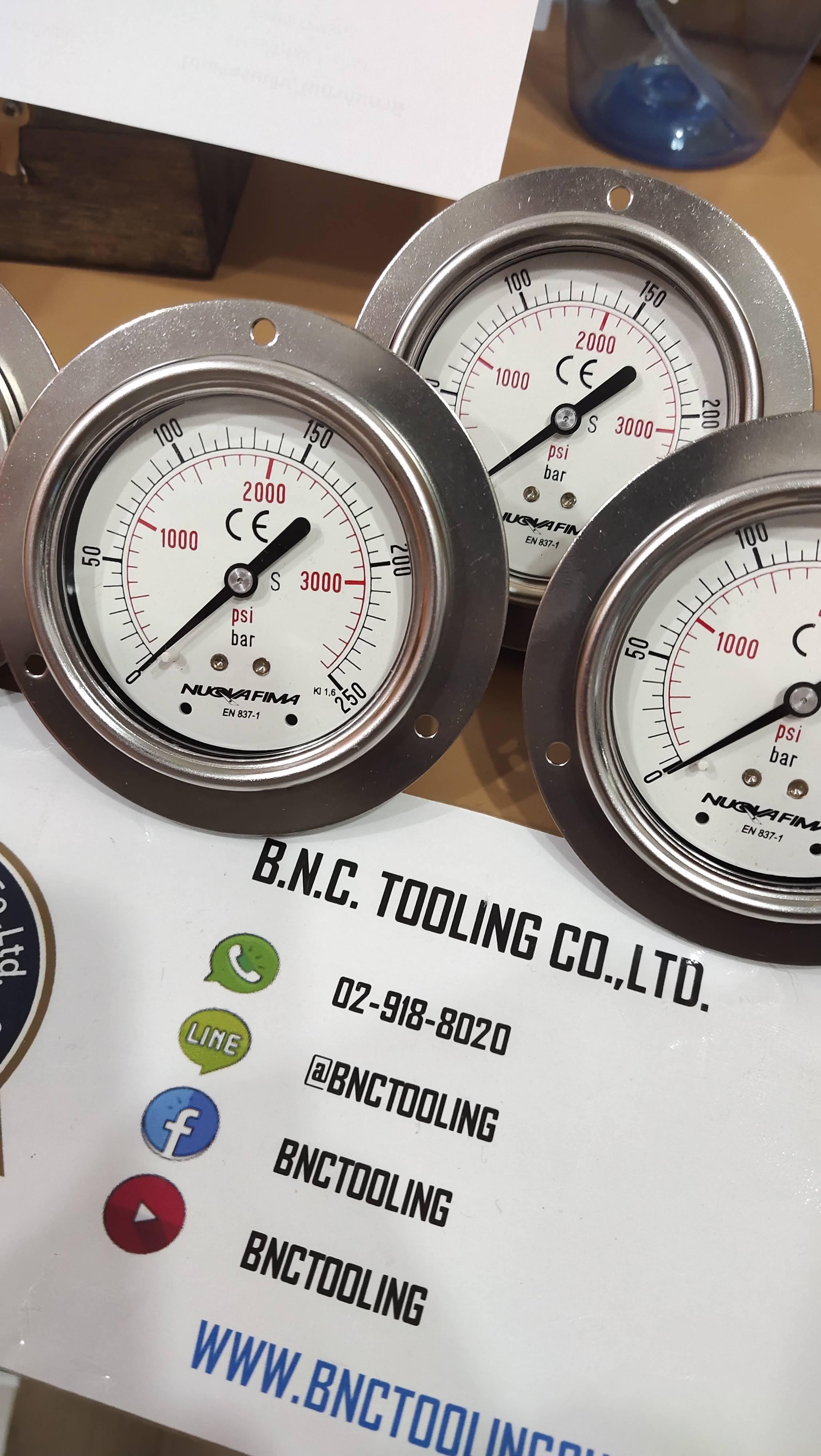 Pressure Gauge [nuova fima] เกจวัดความดันแบบออกเกลียวออกหลังมีปีก ขนาด 2.5 นิ้ว