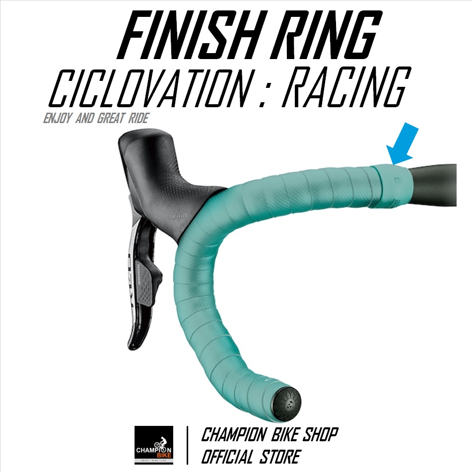 ซิลิโคนรัดปลายผ้าพันแฮนด์เสือหมอบ สีเขียวเทอร์ควอยซ์ CICLOVATION : RACING - SILICONE FINISH RING FOR HANDLEBAR TAPE