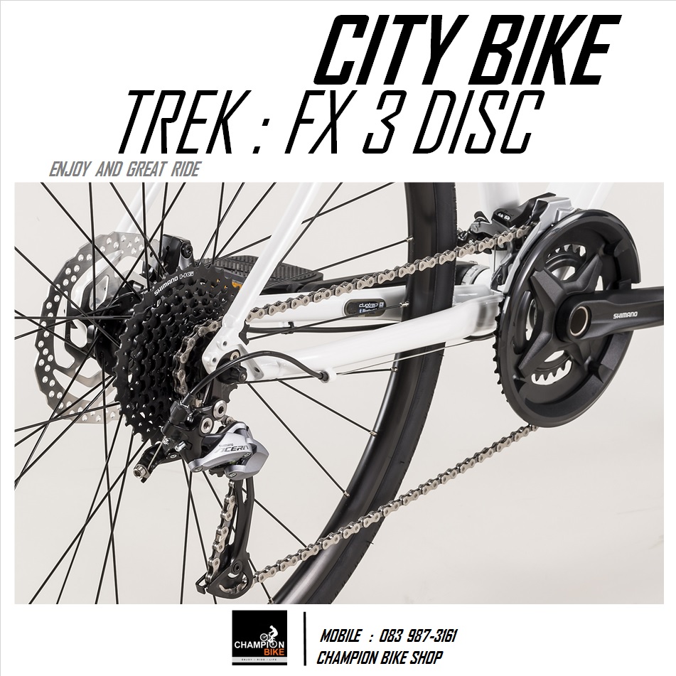 จักรยานซิตี้ไบค์ TREK : FX 3 DISC CITY BIKE - 2020 สีขาว-เทา