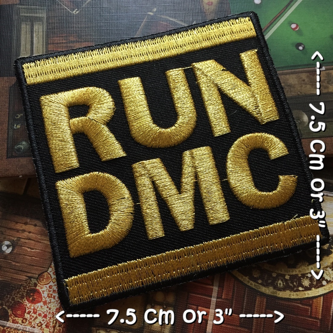Run DMC วงดนตรี ร็อค เฮฟวี่เมทัล พังค์ ตัวรีดแบบปัก อาร์มปัก ตัวรีดติดเสื้อ ตัวรีด ติดกระเป๋า ติดหมวก ติดแจ๊คเก็ต Rock Iron on Embroidered Patch