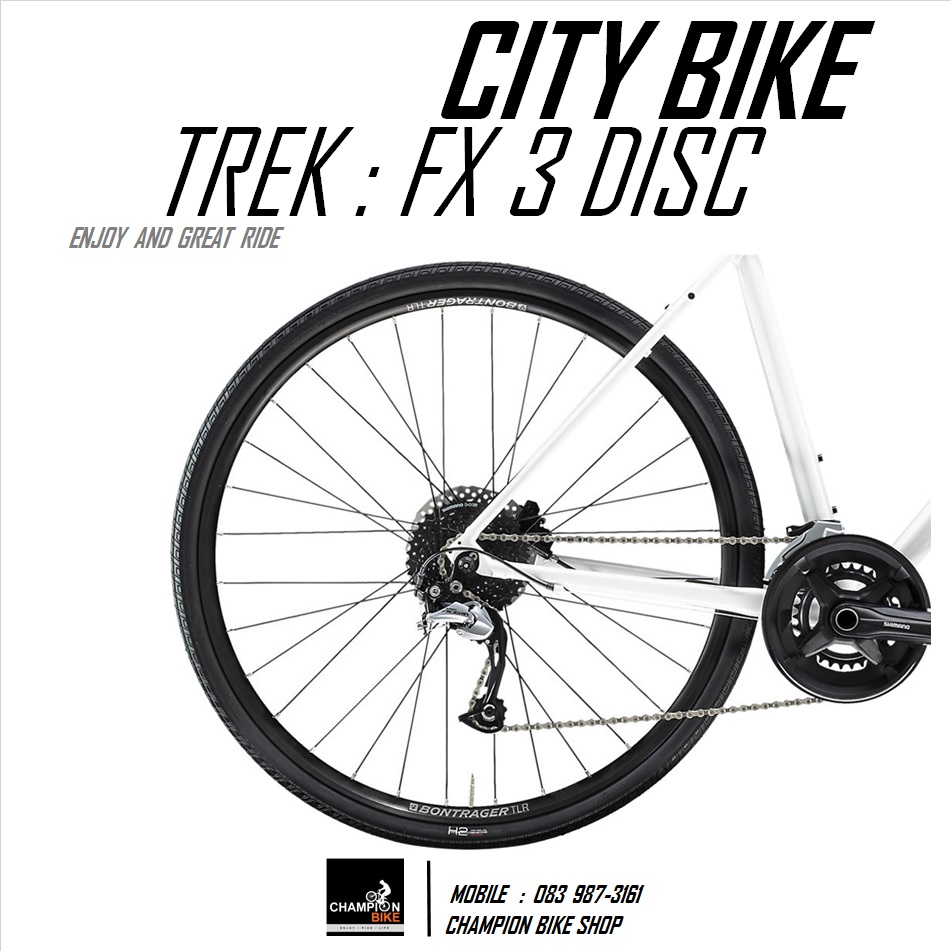 จักรยานซิตี้ไบค์ TREK : FX 3 DISC CITY BIKE - 2020 สีขาว-เทา