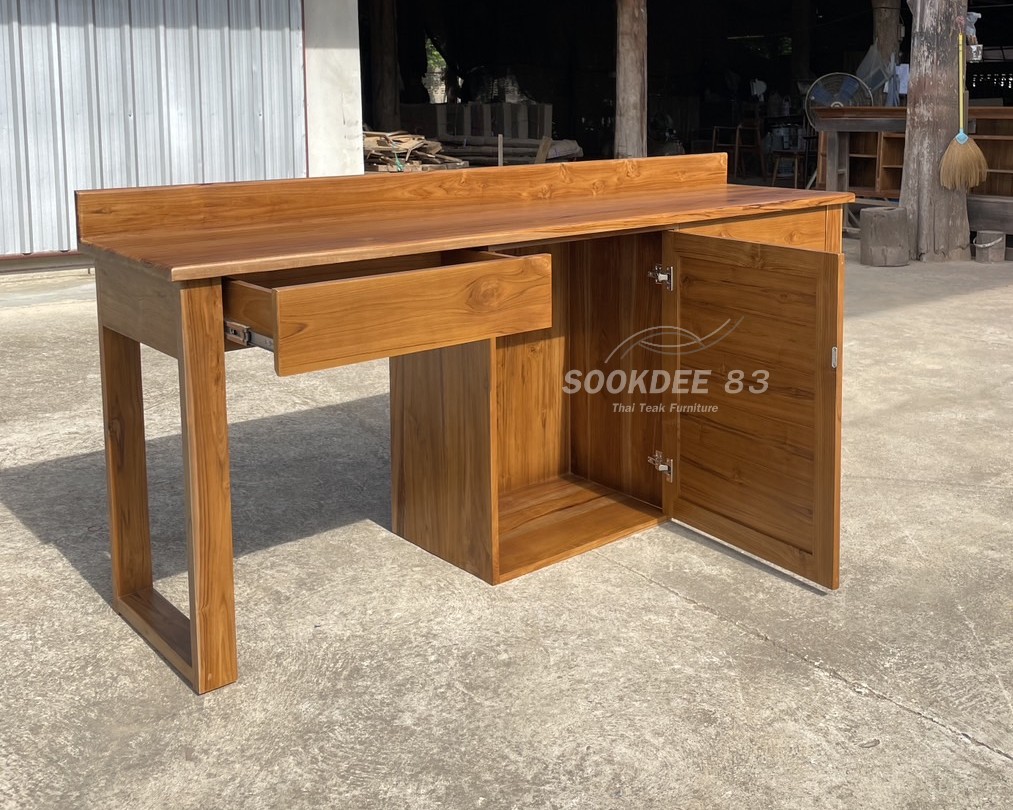 โต๊ะเขียนหนังสือผสมตู้บานเปิด