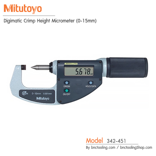 Mitutoyo,Digimatic Crimp Height Micrometer (0-15mm),342-451