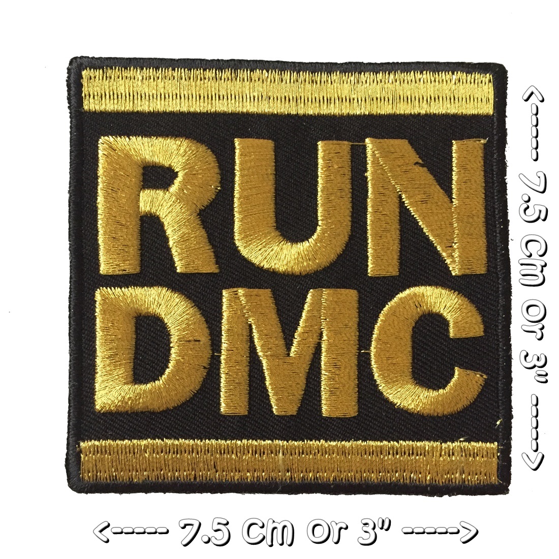 Run DMC วงดนตรี ร็อค เฮฟวี่เมทัล พังค์ ตัวรีดแบบปัก อาร์มปัก ตัวรีดติดเสื้อ ตัวรีด ติดกระเป๋า ติดหมวก ติดแจ๊คเก็ต Rock Iron on Embroidered Patch