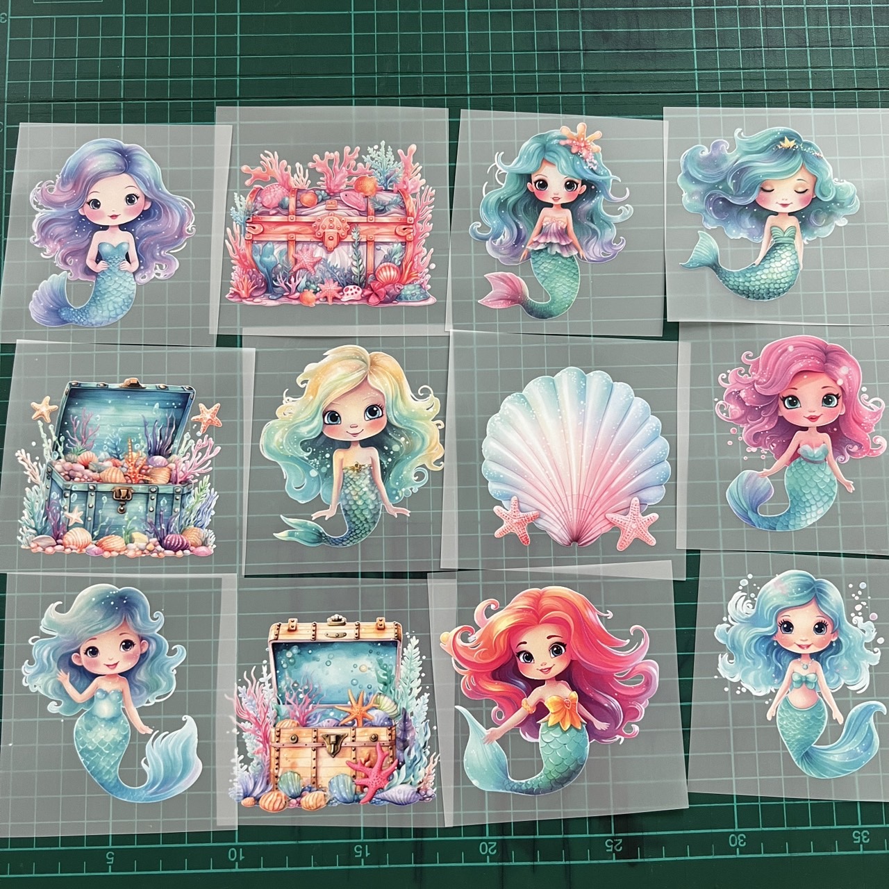 ตัวรีดติดเสื้อ Mermaid นางเงือก น่ารัก ฟิลม์รีดร้อน พิมพ์ลาย สติกเกอร์รีดติดเสื้อ สกรีนลาย ฟิลม์ DFT DTF