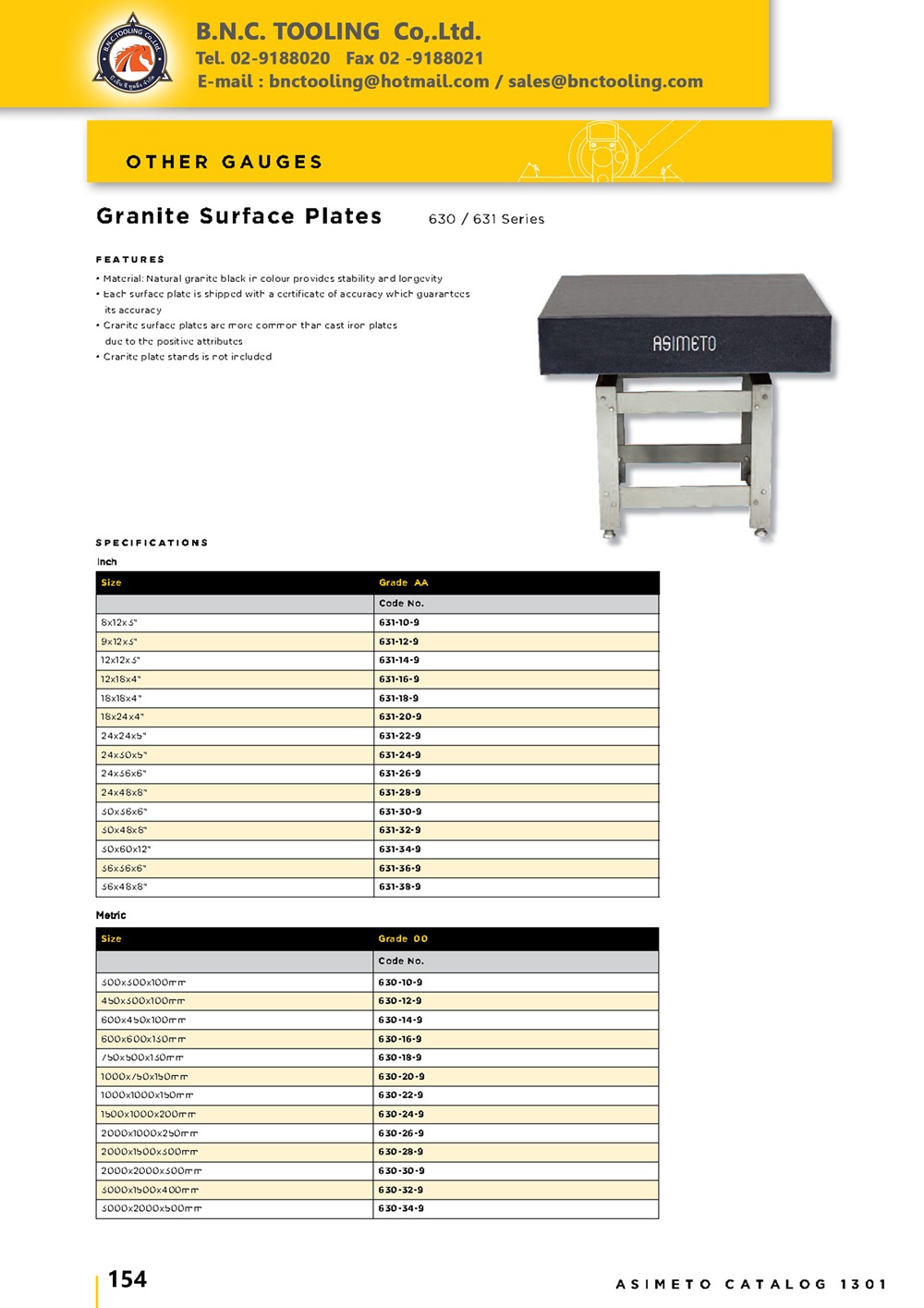 ASIMETO,P154,Granite Surface Plates,631-10-9
