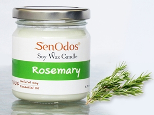 SenOdos เทียนหอม อโรม่า เทียนหอมสปา Rosemary Scented Soy Candle Aroma 190 g. -กลิ่นโรสแมรี่แท้