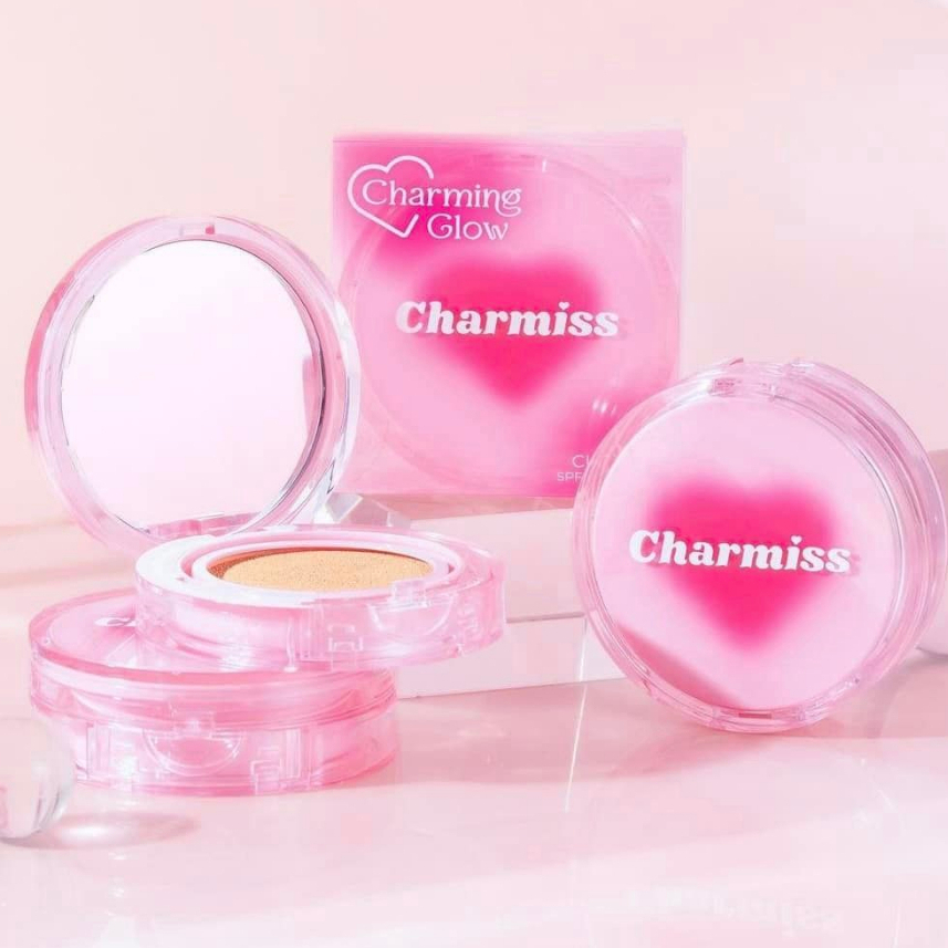 Charmiss Glow Airy Cushion SPF50+ PA++++ #01 IVORY คุชชั่น Charmiss คุชชั่นผิวโกลว์ใสเป็นธรรมชาติ ไม่มีมันเยิ้ม ไม่มีน้ำหอมและแอลกอฮอล์ สี 01 IVORY เหมาะกับคนผิวขาวอมชมพู