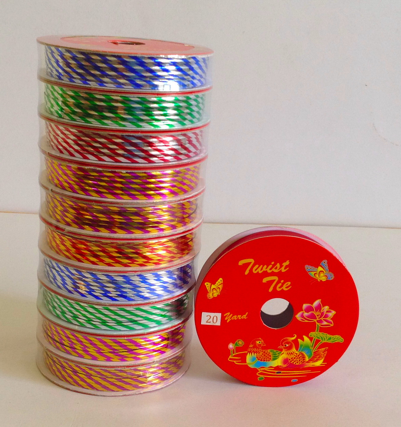 ลวดสี ลวดมัดปากถุง ลวดมัดปากถุงเบเกอรี่ ลวดมัดปากถุงขนม ลวดเบเกอรี่ ริบบิ้นลวด ลวดมัดสินค้า - ยาว 20 Y P&W,P&W TWIST-TIES P&W20Y-07