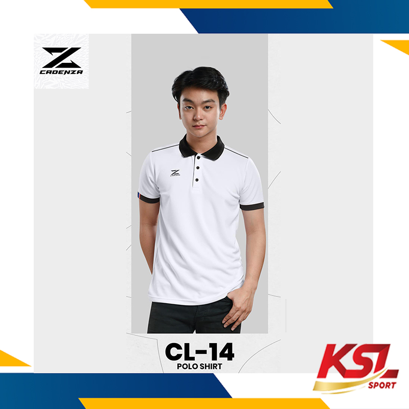 เสื้อโปโลผู้ชาย CADENZA (คาเดนซ่า) รุ่น CL-14 MEN สีฟ้า/ขาว/กรมท่า/น้ำเงิน- ผ้า Micro polyester 100%