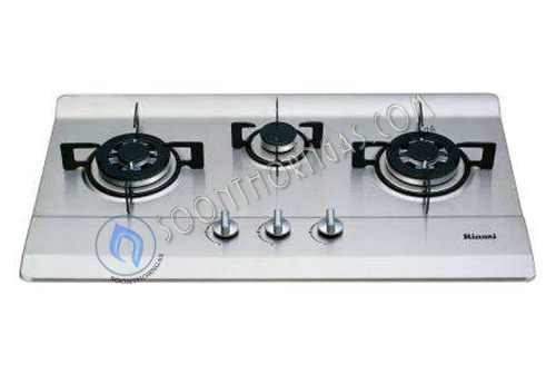 เตาฝัง 3 หัวเตา หน้าเตาสแตนเลส RINNAI รุ่น RB-713N-S