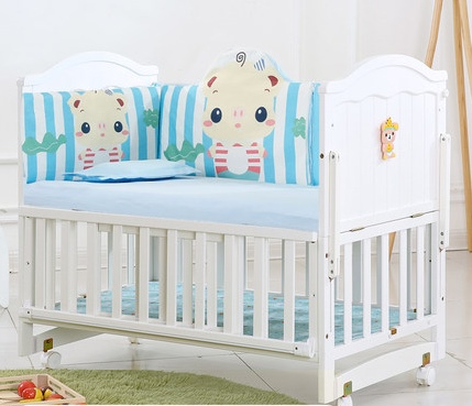 เตียงนอนเด็กไม้สีขาว (WW1) รุ่นอเนกประสงค์ปรับใช้ได้หลายฟังชันก์ B10142