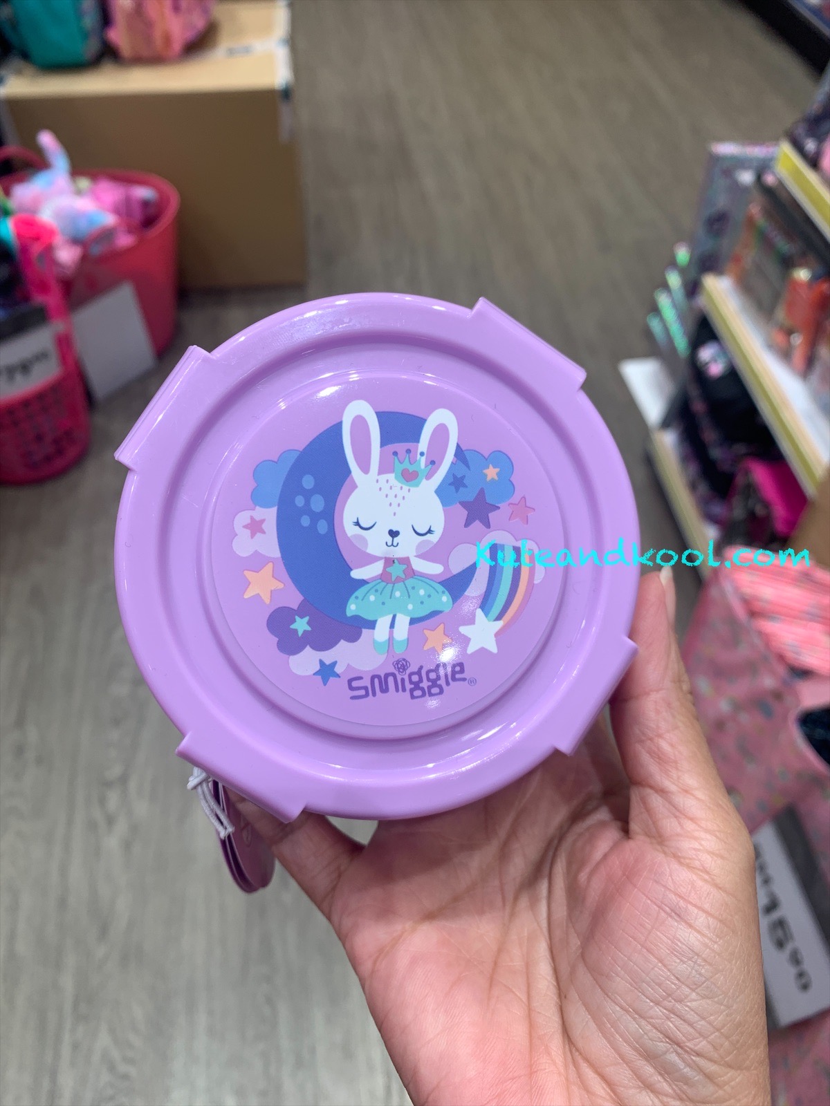 Smiggle round container กล่องกลม ม่วง