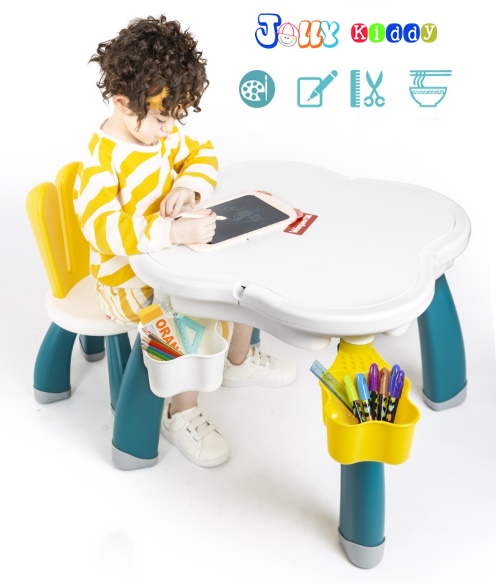 E10914 โต๊ะตัวต่อเลโก้ พร้อมเก้าอี้หูกระต่าย Multifunction