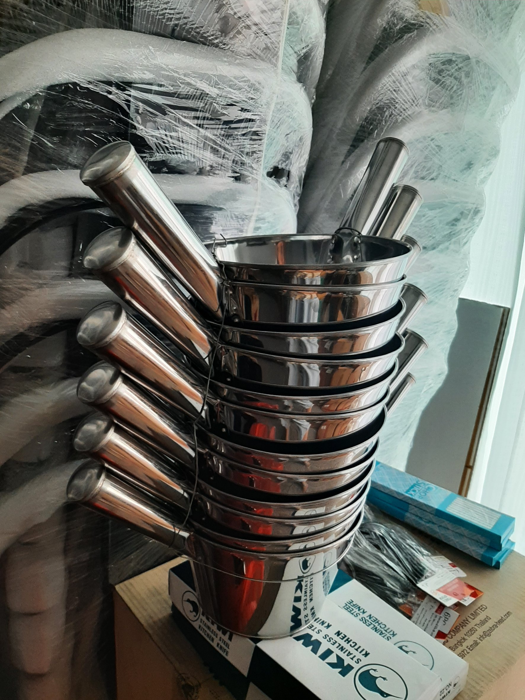 กระบวยด้ามสั้น สแตนเลส กระบวยตักน้ำสแตนเลส