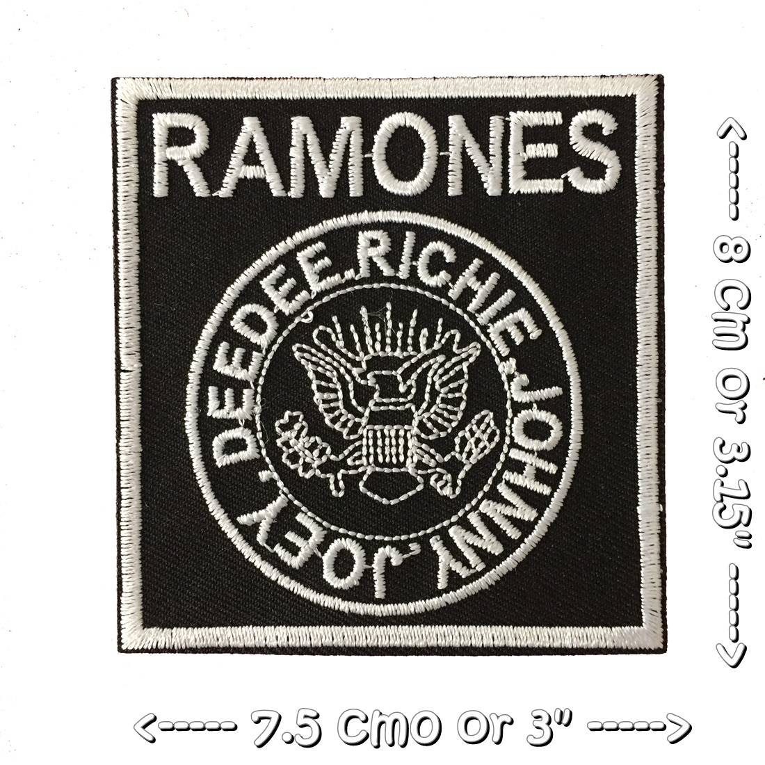Ramones วงดนตรี ร็อค เฮฟวี่เมทัล พังค์ ตัวรีดแบบปัก อาร์มปัก ตัวรีดติดเสื้อ ตัวรีด ติดกระเป๋า ติดหมวก ติดแจ๊คเก็ต Rock Iron on Embroidered Patch
