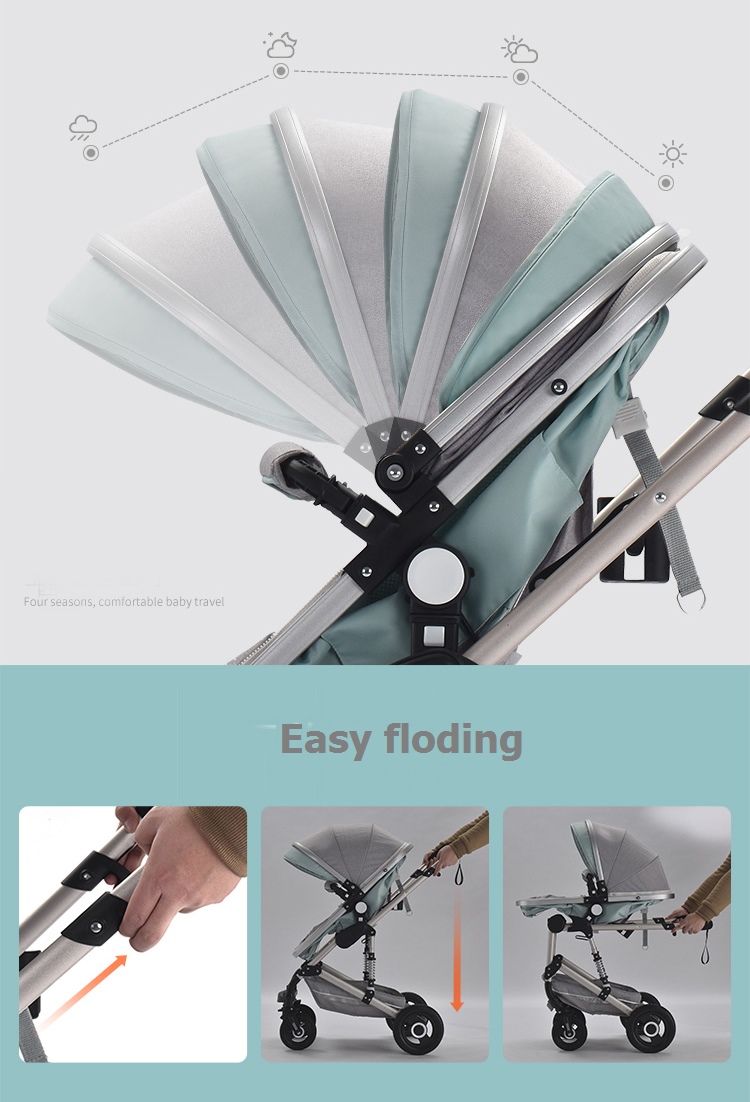 รถเข็นเด็ก Bechild High Stand Luxury Premium 3 in 1 (พร้อมตะกร้าคาร์ซีท) CS10135